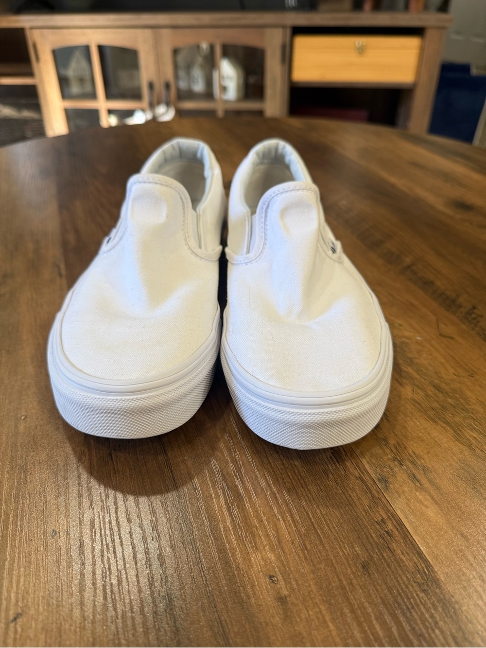 Vans White Slip-On Canvas Shoes